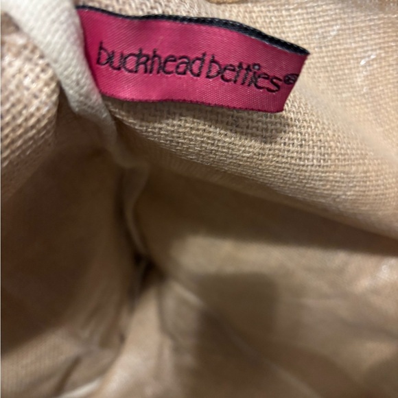 Bulkhead Betties “Weekend Vibes” Burlap Bag with Leather Handles and Bag Charm - Picture 3 of 8